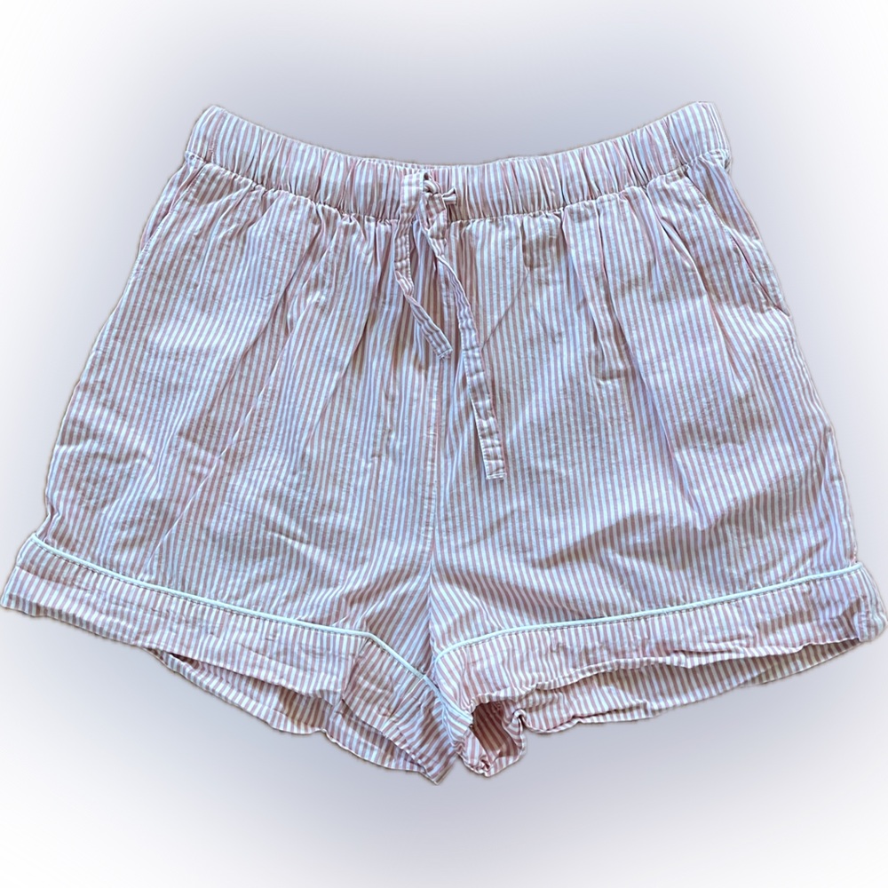 Nordstrom High Waist Striped Shorts - White and Pink